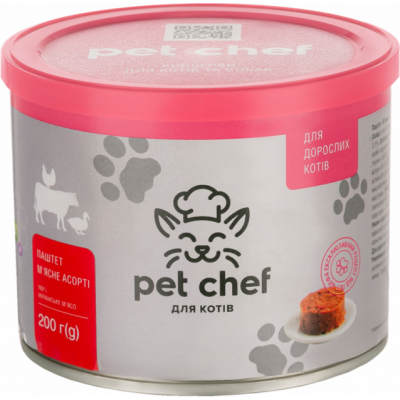 Паштет для котів Pet Chef м’ясне асорті 200 г (4820255190105)