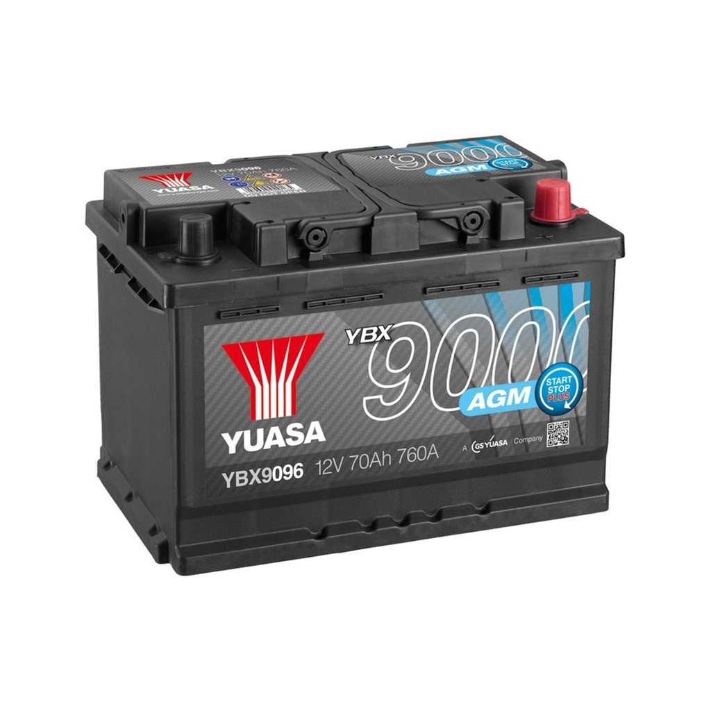 Акумулятор автомобільний Yuasa 12V 70Ah AGM Start Stop Plus Battery (YBX9096)