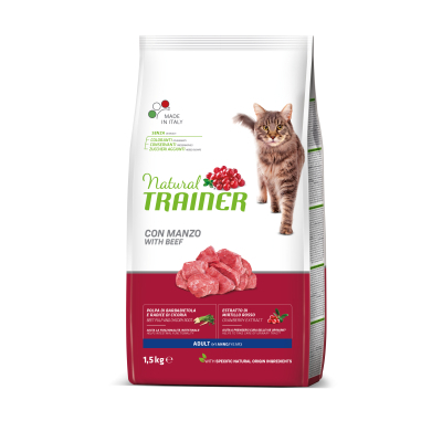 Сухий корм для кішок Trainer Natural Super Premium Adult with Beef 1.5 кг (8059149029672)