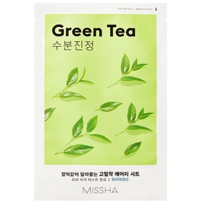 Маска для обличчя Missha Airy Fit Green Tea Sheet Mask З екстрактом зеленого чаю 19 г (8809581454729)