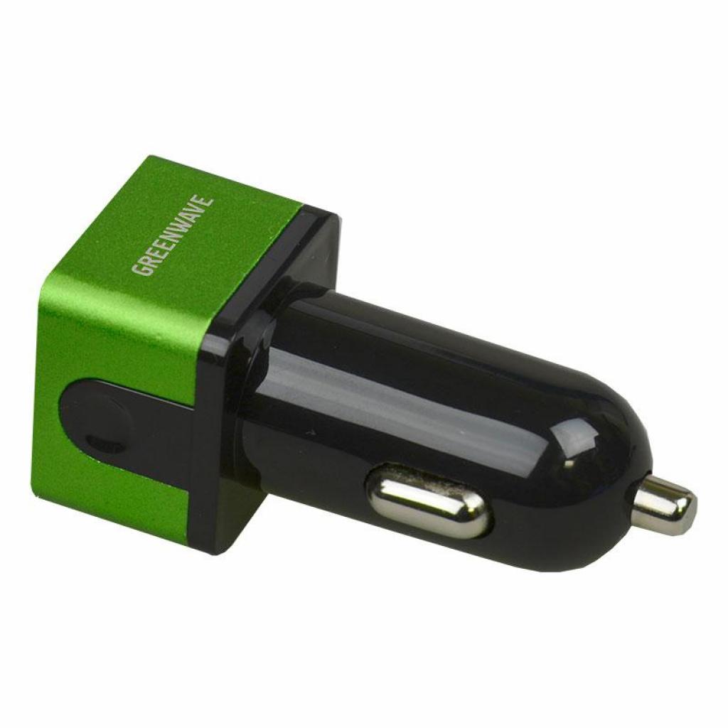 Зарядний пристрій Greenwave 12-24V, 2*USB 5V/3.1A (CH-CC-231 black/green)