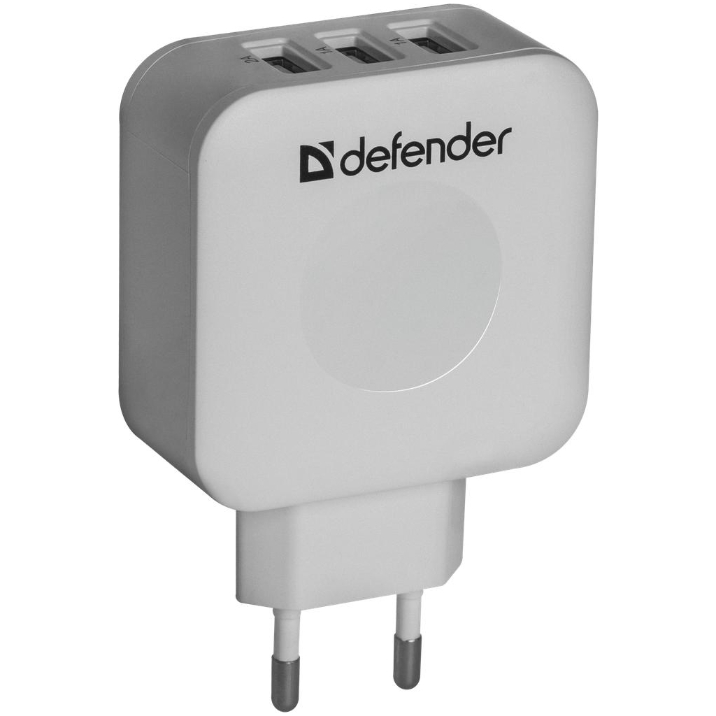 Зарядний пристрій Defender UPA-30 3 порт USB + TypeC, 5V / 4A (83535)