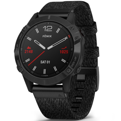 Смарт-годинник Garmin fenix 6 Pro, Sapphire, Black DLC with heathered black nylon (010-02158-17)