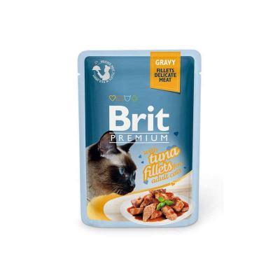 Вологий корм для кішок Brit Premium Cat 85 г (філе тунця в соусі) (8595602518548)