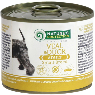 Консерви для собак Nature's Protection Adult small breed Veal&Duck 400 г (KIK45096)