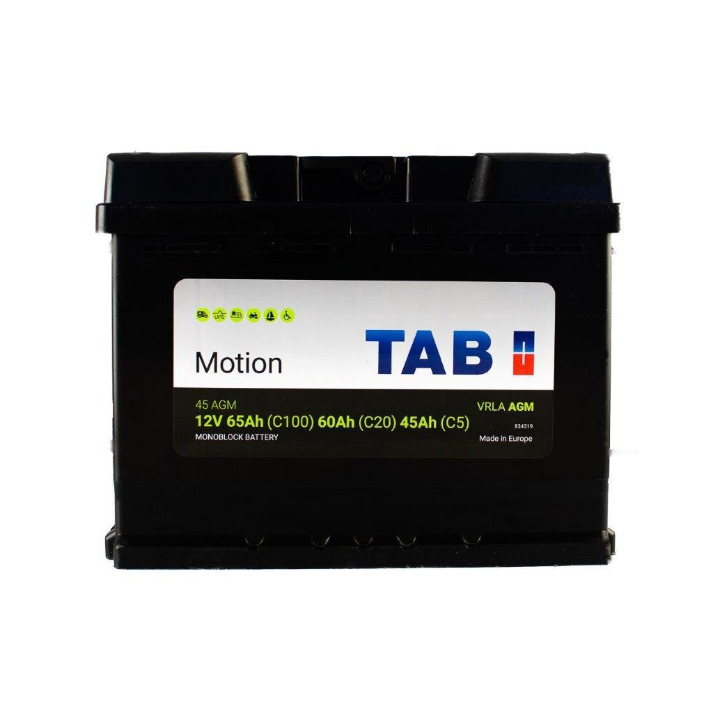 Акумулятор автомобільний TAB 65 Ah/60 Ah/45 Ah 12V 12V TAB Motion AGM (172 060)