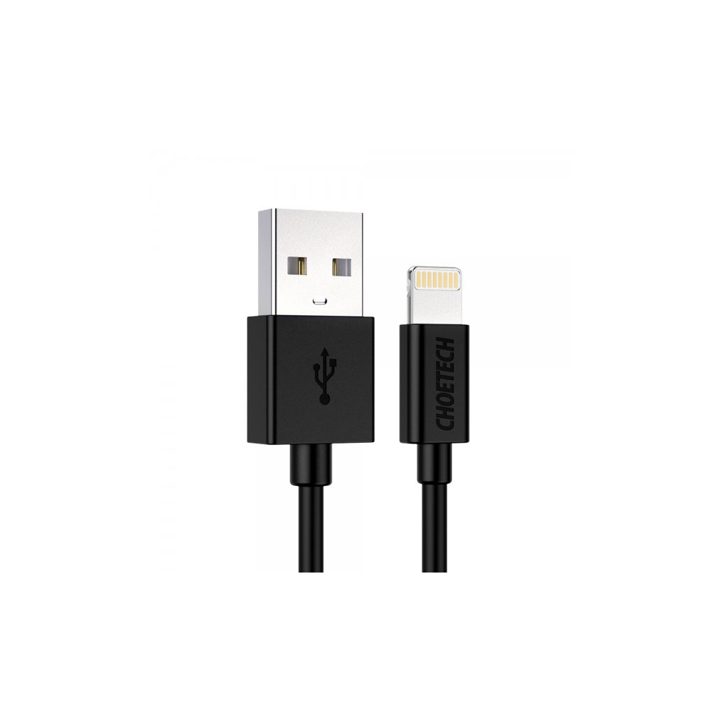 Дата кабель USB 2.0 AM to Lightning 1.8m 2.1A MFI Black Choetech (IP0027-BK)