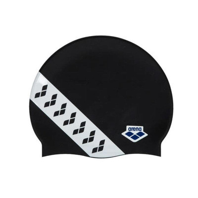 Шапка для плавання Arena Icons Team Stripe Cap 001463-111 чорний, білий Уні OSFM (3468336779156)