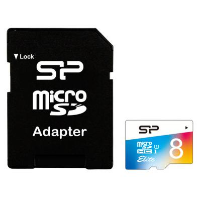 Карта пам'яті Silicon Power 8GB microSD class10 UHS-I Elite COLOR (SP008GBSTHBU1V20SP)