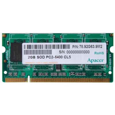 Модуль пам'яті для ноутбука SoDIMM DDR2 2GB 800 MHz Apacer (CS.02G2B.F2M)