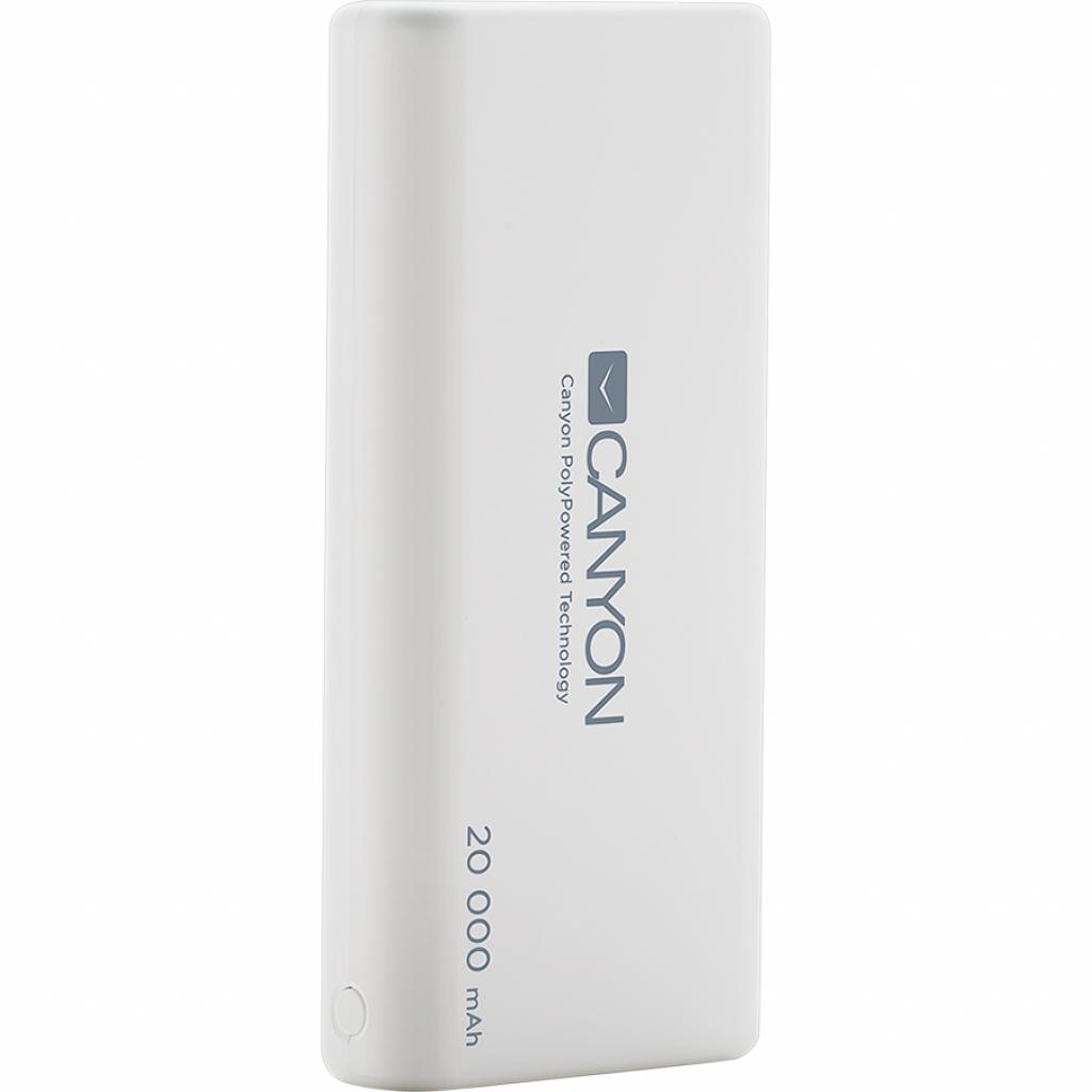 Батарея універсальна CANYON 20000mAh, Input 5V/2.1A, Output 5V/2.1A(Max), White (CNS-CPBP20W)