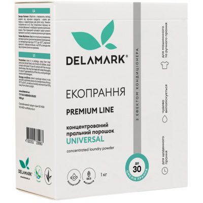 Пральний порошок DeLaMark Premium Line Universal з ефектом кондиціонера 1 кг (4820152330963)