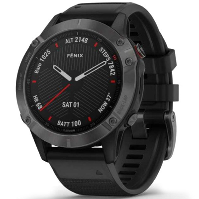 Смарт-годинник Garmin fenix 6 Sapphire Gray, Black Band (010-02158-11)