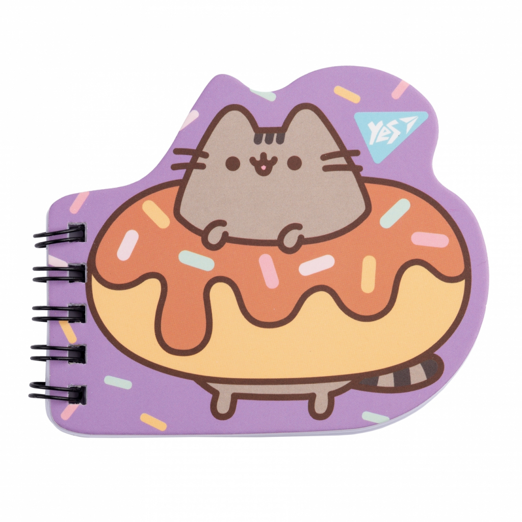 Блокнот Yes А7/24 дв. спіраль Pusheen, фігурний (681818)