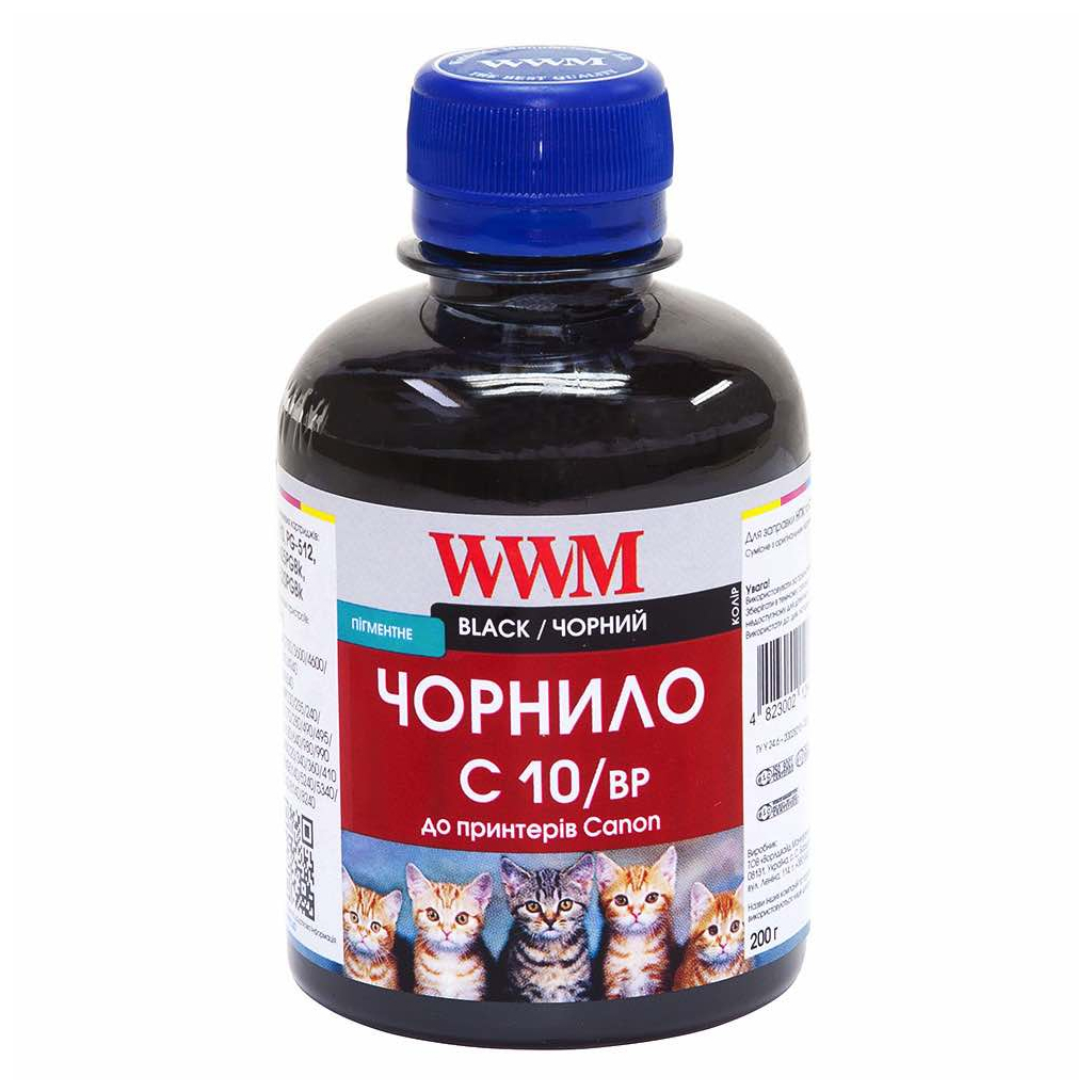 Чорнило WWM CANON PG440/510/512/PGI520 BlackPigmen (C10/BP)