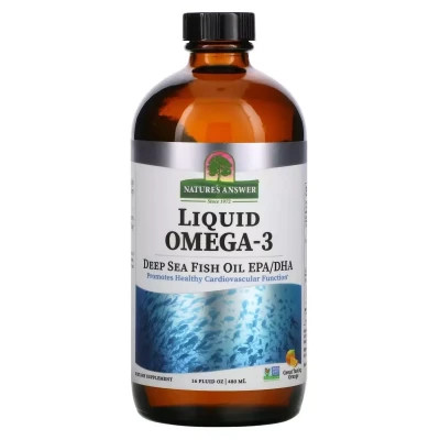 Жирні кислоти Nature's Answer Омега-3 рідка, апельсиновий смак, Liquid Omega-3, Deep Sea Fish Oil EPA/DHA, (NTA-26137)