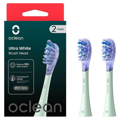 Насадка для зубної щітки Oclean UW01 G02 Ultra White Brush Head Green (2 шт) (6970810553529)