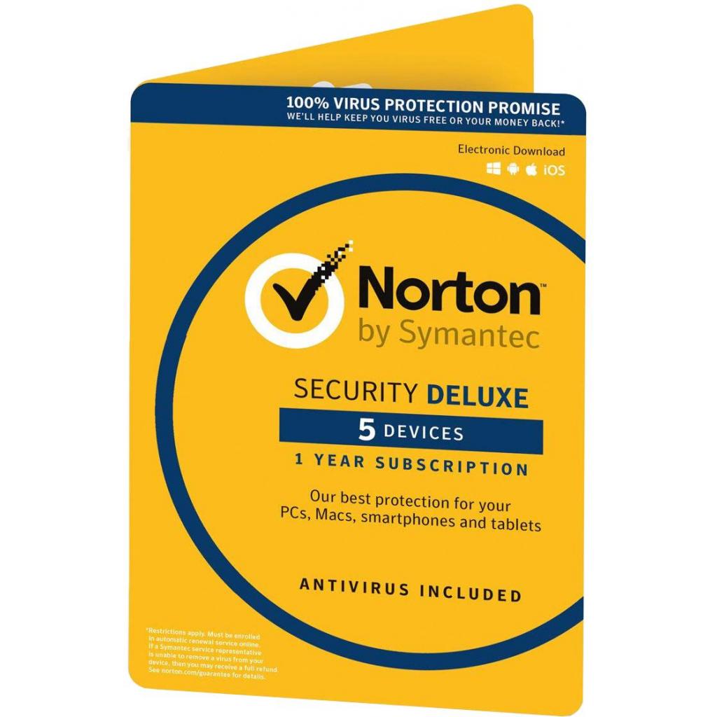 Антивірус Norton by Symantec NORTON SECURITY DELUXE 5D 1 Year 5 Device ESD key (21390886)