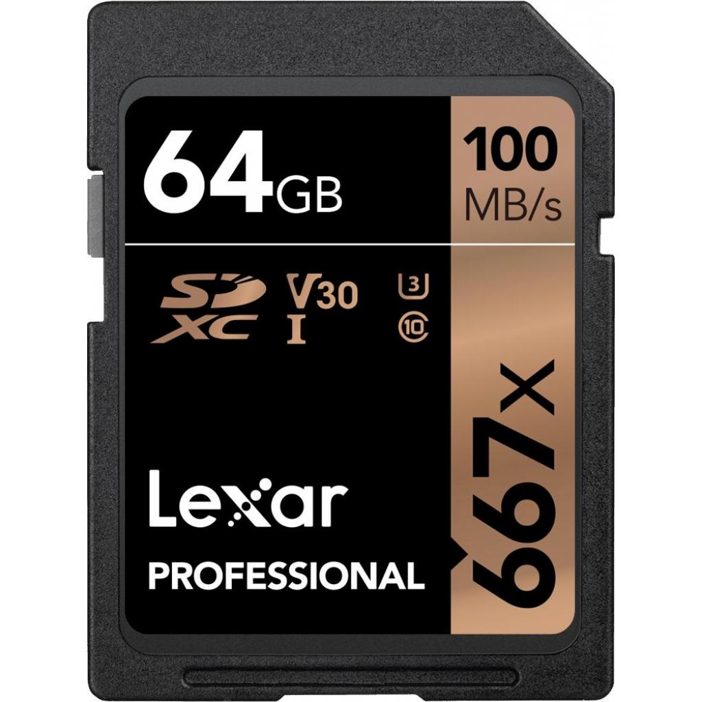 Карта пам'яті Lexar 64GB SDXC class 10 UHS-I U3 V30 667x Professional (LSD0667064G-BNNNG)