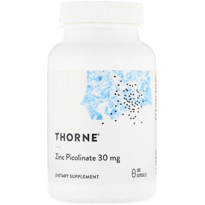 Мінерали Thorne Research Цинк Пиколинат, Zinc Picolinate, 30 mg, 180 капсул (THR-22102)