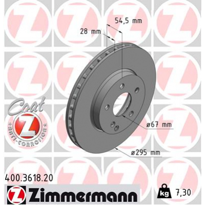 Гальмівний диск ZIMMERMANN 400.3618.20