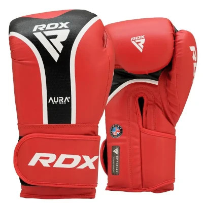 Боксерські рукавички RDX Aura Plus T-17 Red/Black 14 унцій (BGR-T17RB-14OZ+)