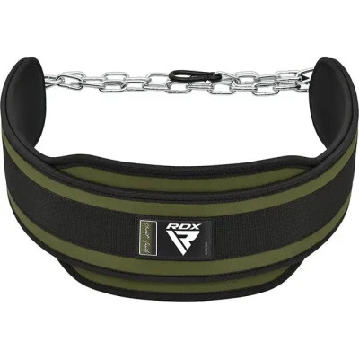 Обважнювач RDX Пояс з ланцюгом T7 Pro Dipping Belt 2 Layer неопреновий Army Green (WDB-T7AG)