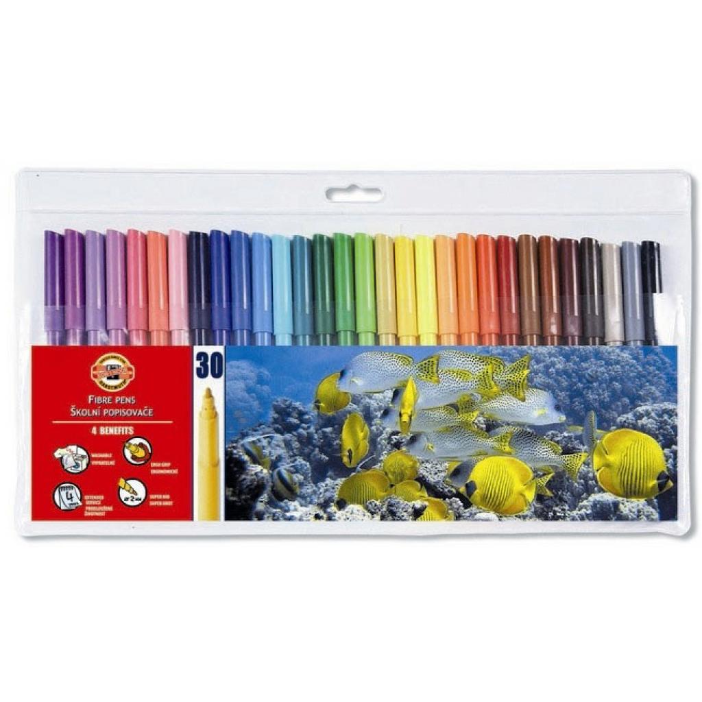 Фломастери Koh-i-Noor Fibre pens 1002, 30 colors, polyethylene (771002CJ01TE)