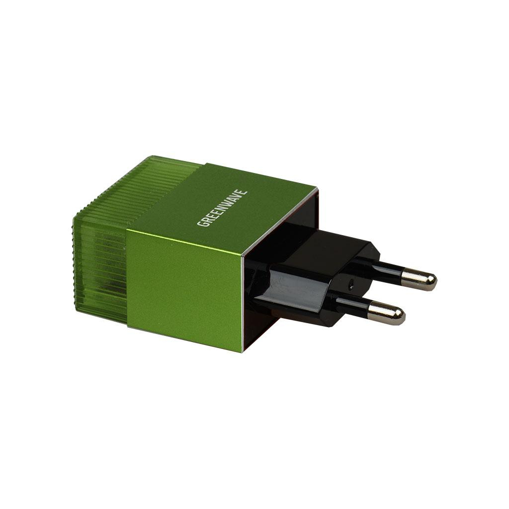 Зарядний пристрій Greenwave 2*USB 5V/2.4A (CH-TC-224L green)