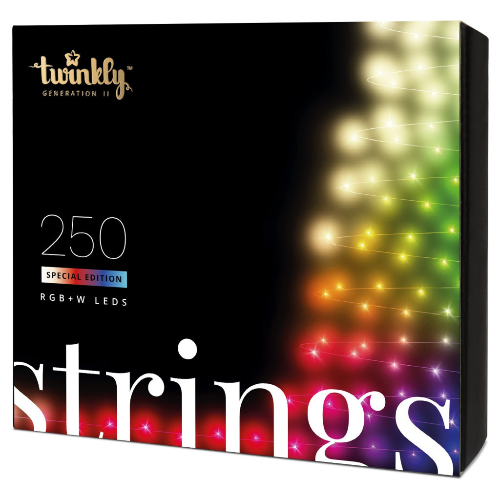 Гірлянда Twinkly Smart LED Strings RGBW 250, BT+WiFi, Gen II, IP44, кабель пр (TWS250SPP-TEU)