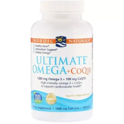 Жирні кислоти Nordic Naturals Риб'ячий жир + Коензим Q10, 1000 мг, Ultimate Omega + CoQ10, (NOR01892)