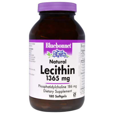 Амінокислота Bluebonnet Nutrition Натуральний Лецитин 1365мг, 180 желатинових капсул (BLB-00926)