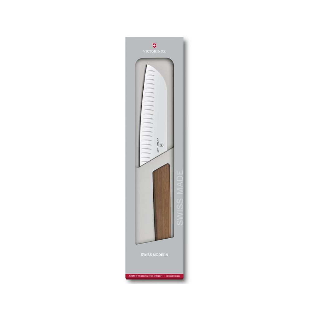 Кухонний ніж Victorinox Swiss Modern Santoku 17 см Wood (6.9050.17KG)