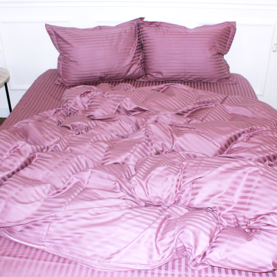 Підковдра MirSon Satin Stripe 30-0008 Smoky Pink 175х210 см (2200005250440)