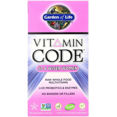 Мультивітамін Garden of Life Жіночі Мультивітаміни 50+, Vitamin Code, 120 вегетаріанських до (GOL11367)