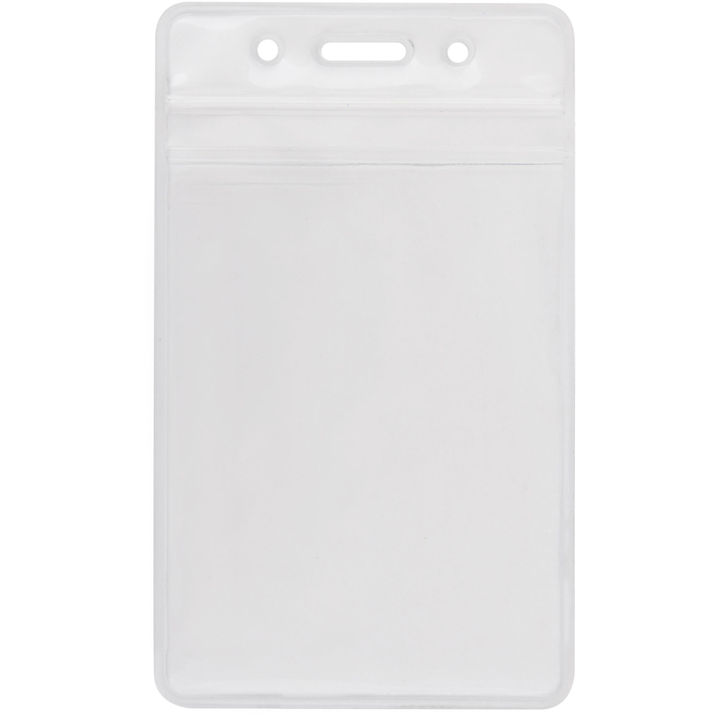 Бейдж Optima вертикальний замок zip lock, PVC 62х91 мм (O45610)