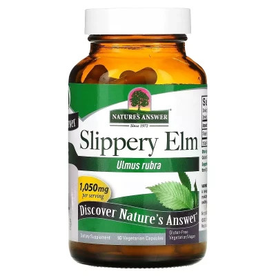 Вітамінно-мінеральний комплекс Nature's Answer Слизький в'яз, 1050 мг, Slippery Elm, 90 вегетаріанських капсул (NTA-16334)