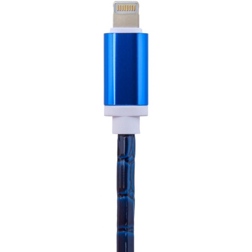 Дата кабель USB 2.0 AM to Lightning 1.0m Bl (кожа) синий LogicPower (5136)