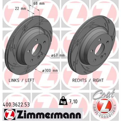 Гальмівний диск ZIMMERMANN 400.3622.53