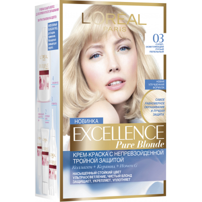 Фарба для волосся L'Oreal Paris Excellence 03 Супер-освітлювальний русявий попелястий (3600523781157)