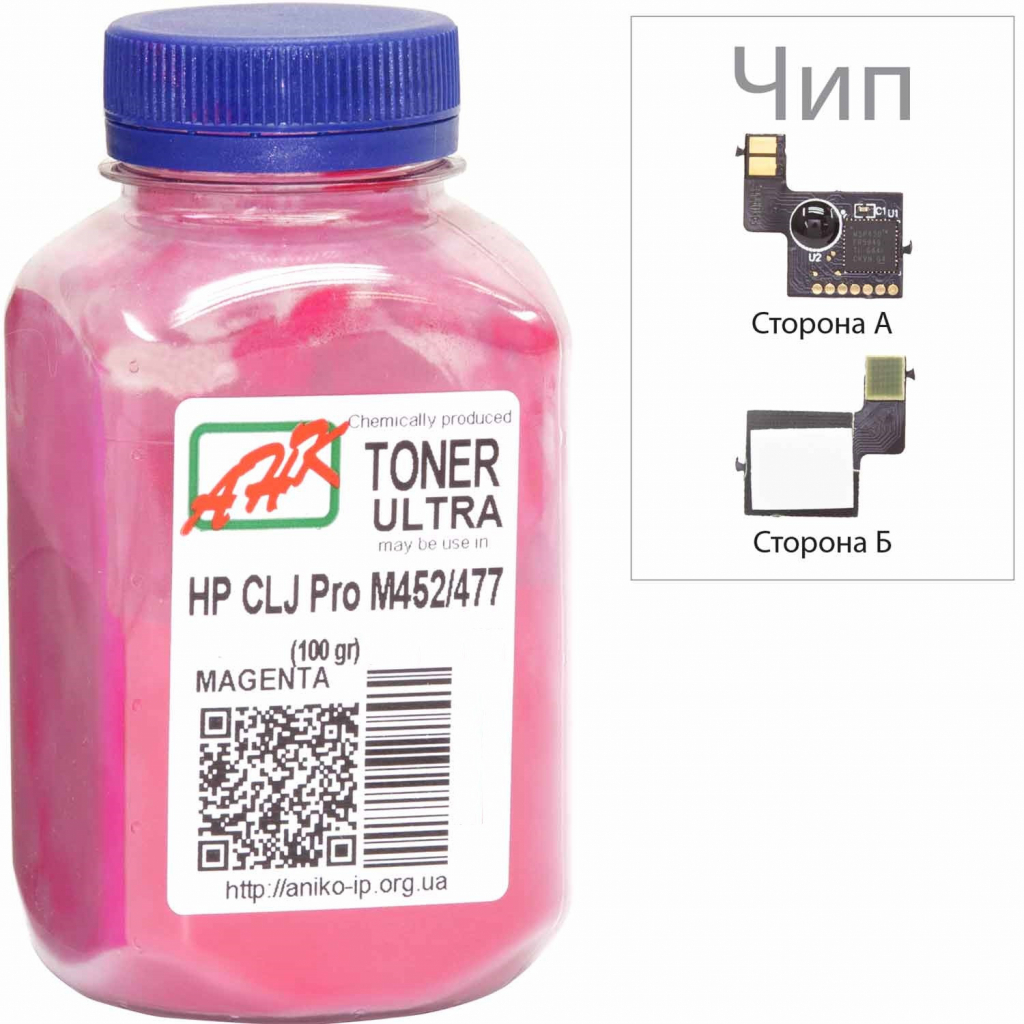 Тонер HP CLJ Pro M452/477, +Apex chip, 100г Magenta AHK (3203129)