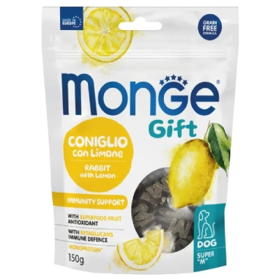 Ласощі для собак Monge Gift Dog Immunity support кролик з лимоном 150 г (8009470085700)