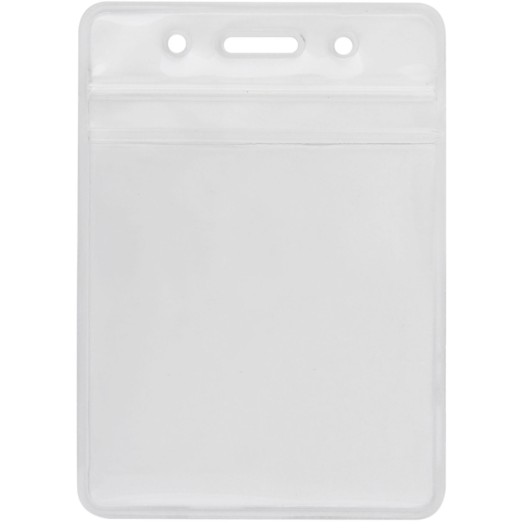 Бейдж Optima вертикальний замок zip lock PVC, 75х95 мм (O45612)