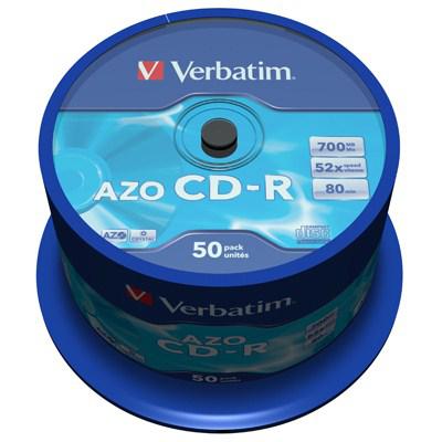 Диск CD Verbatim 700Mb 52x Cake box 50 Crystal AZO (43343)