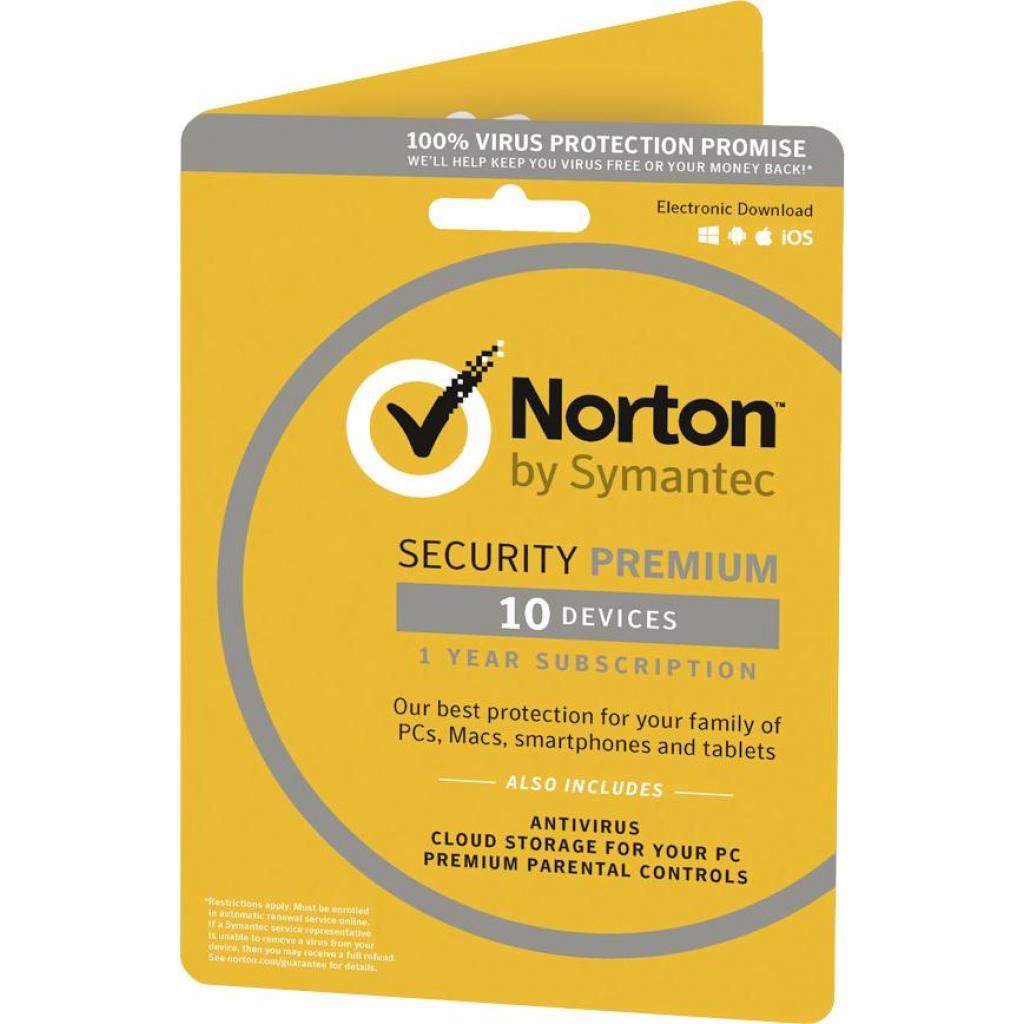 Антивірус Norton by Symantec NORTON SECURITY PREMIUM 2 Year 10 devices ESD key (21390870)