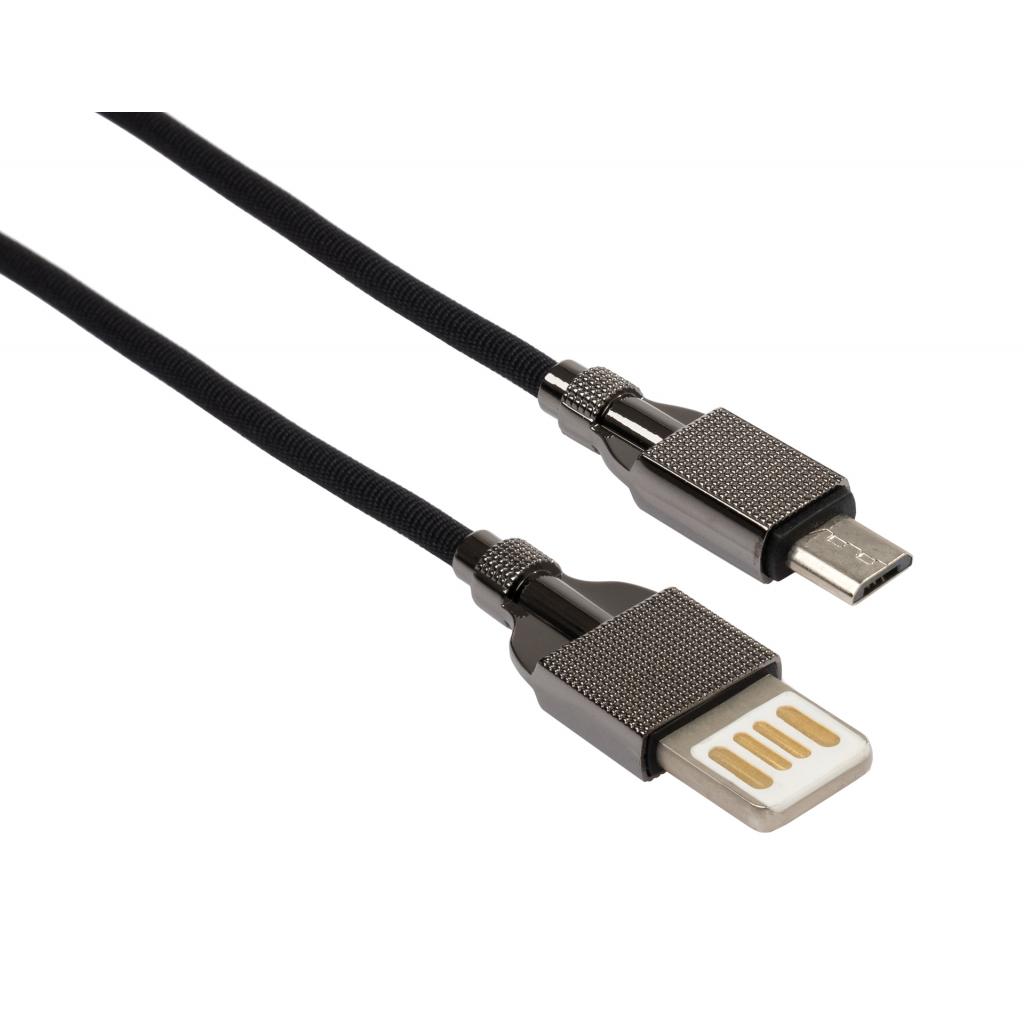 Дата кабель USB 2.0 AM to Micro 5P 1.0m 2-sides usb nylon black Vinga (VCPDCM2SNB1BK)