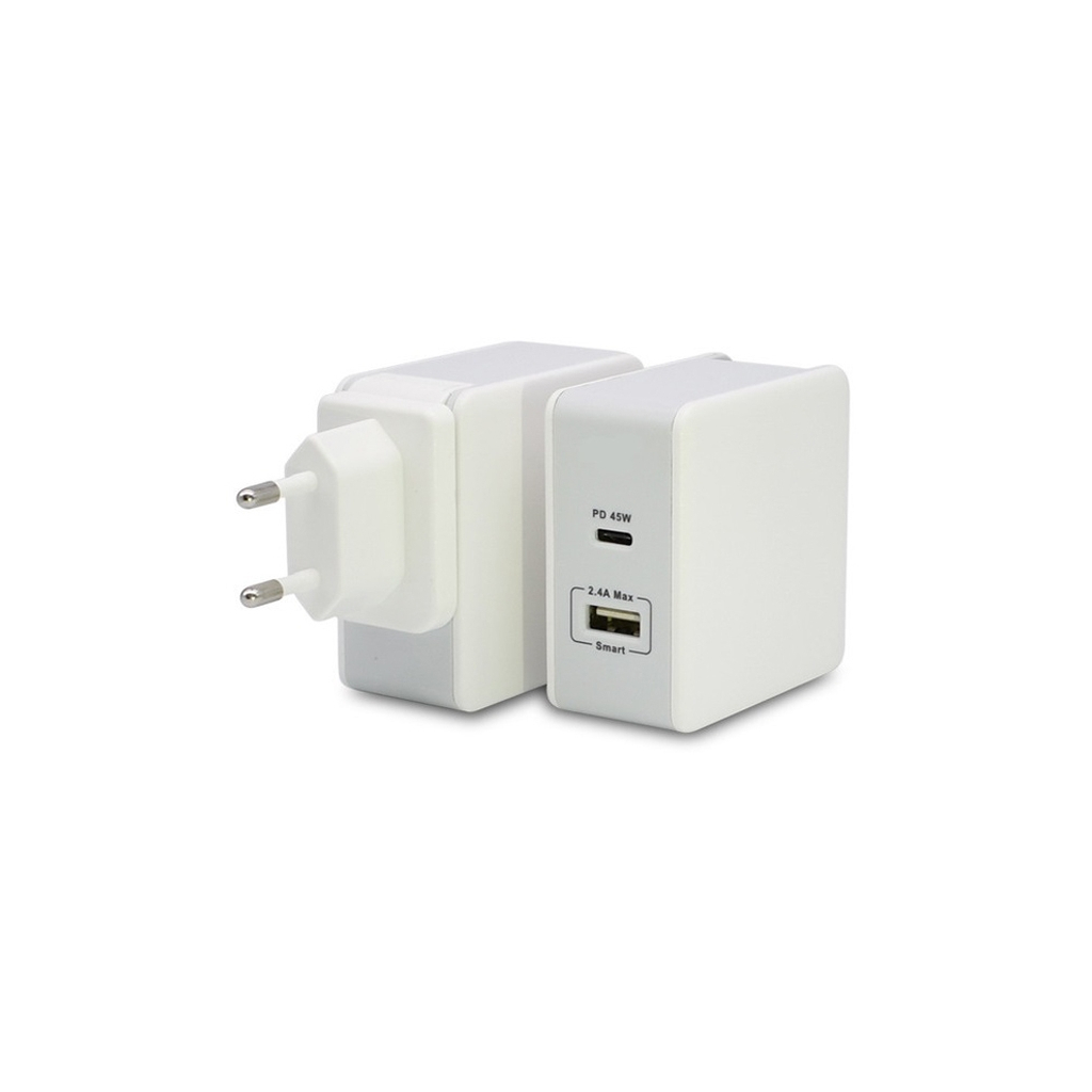 Зарядний пристрій T-Phox 57W Fast Charge - TYPE-C PD 45W+USB 12W (White) (Apace Wall 57W (W))