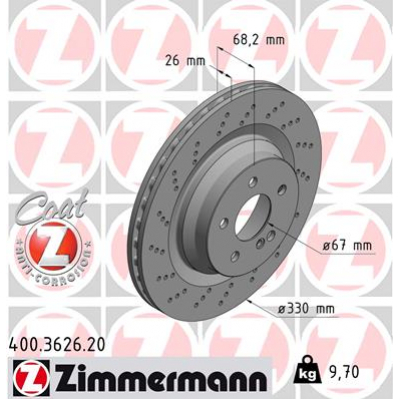 Гальмівний диск ZIMMERMANN 400.3626.20