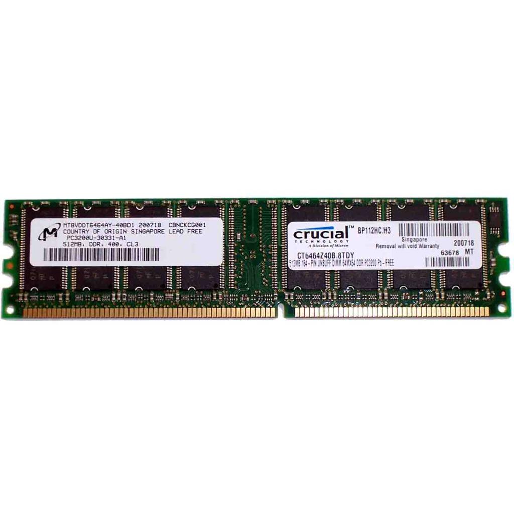 Модуль пам'яті для комп'ютера DDR 512MB 400 MHz Micron (CT6464Z40B)