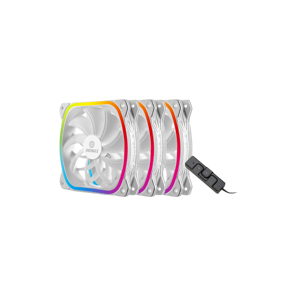 Кулер до корпусу Enermax SQUA RGB WHITE 3x 120 mm (3 PACK) (UCSQARGB12P-W-BP3)